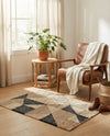Benares Handwoven Jute Collection Area Rug -  Sarnath Rectangle Beige and Black  lifestyle 4