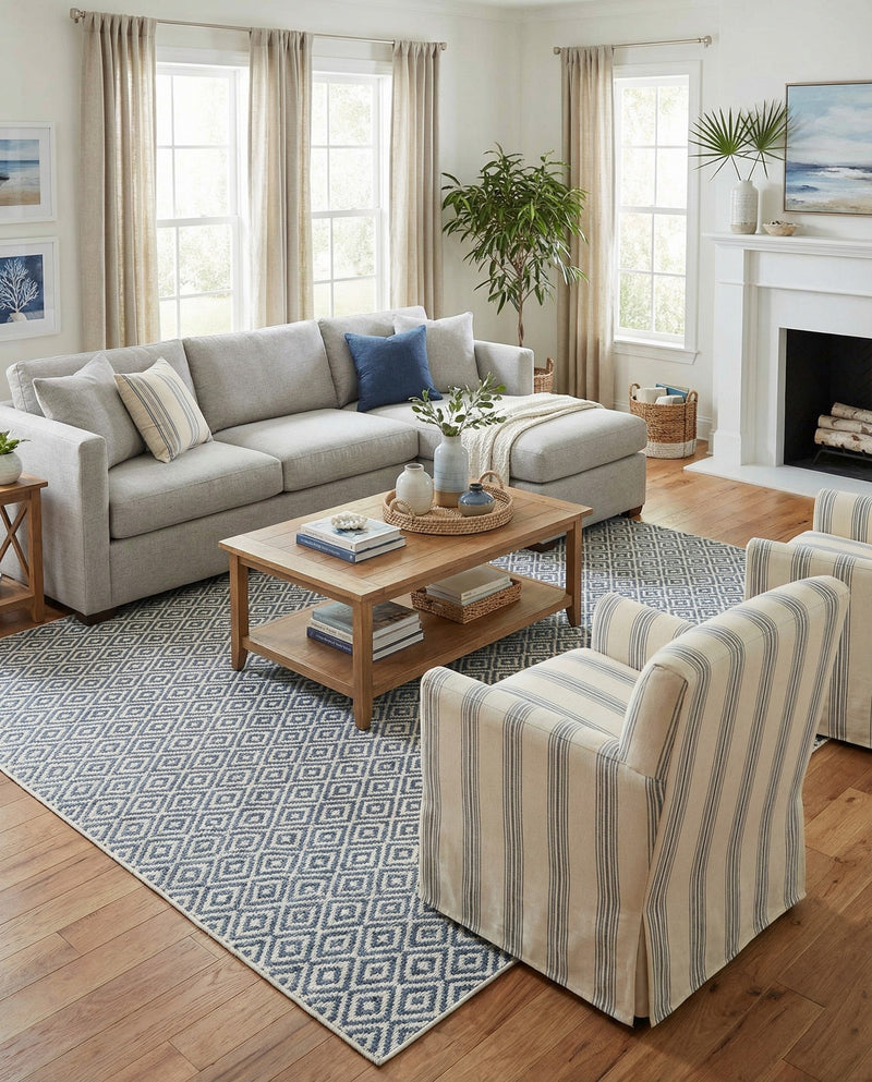 Urban Oasis Rugs Collection Area Rug -  Rooftop (Blue) Square Blue  lifestyle 68
