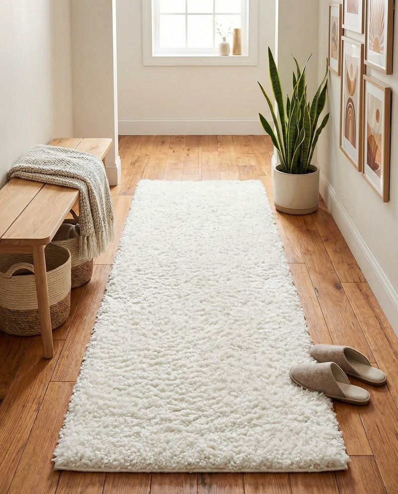 Alpine Plush Collection Area Rug -  Cortina (White) Runner White  lifestyle 30