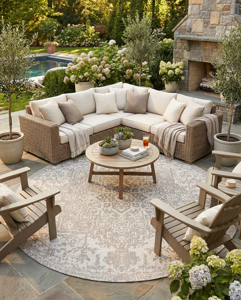 Urban Oasis Rugs Collection Area Rug -  Penthouse (Gray) Round Gray  lifestyle 78