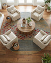 Zagros Oasis Collection Area Rug -  Kermanshah Round Blue  lifestyle 70