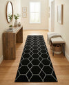 Trellis Mosaic Collection Area Rug - Arborville (Black) Runner Black  lifestyle 39