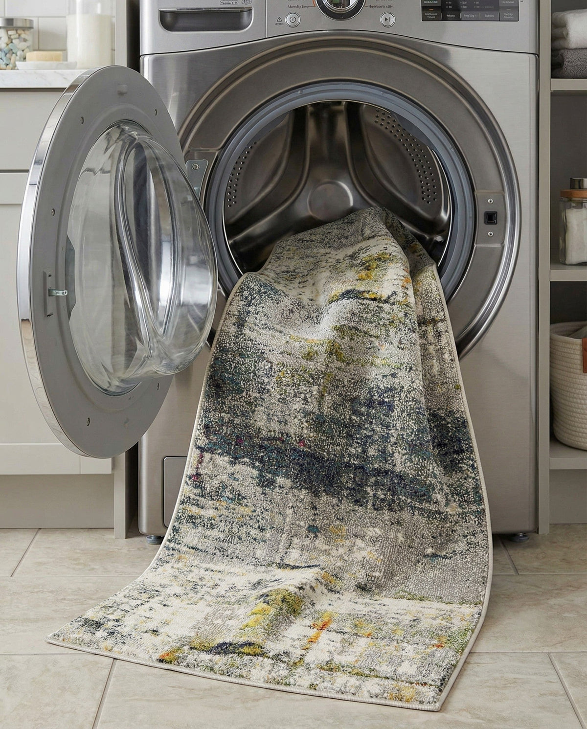 Chromatic Oasis Collection Area Rug -  Prism Runner Gray  lifestyle 44