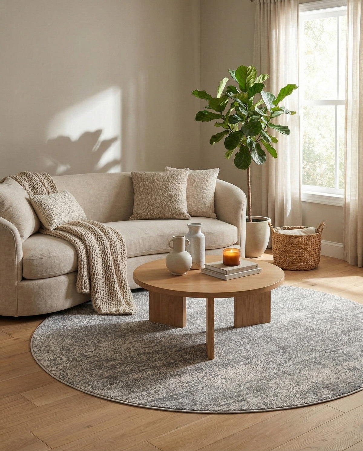 Bloomsbury Elegance Collection Area Rug -  Pimlico Round Gray  lifestyle 134