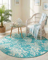 Seaside Haven Rugs Collection Area Rug -  Seaside Round Teal  lifestyle 53