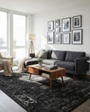 Riviera Elegance Collection Area Rug - Antibes (Black) Rectangle Black  lifestyle 12