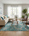 Urban Terrace Collection Area Rug -  Gazebo Rectangle Aqua Blue  lifestyle 12