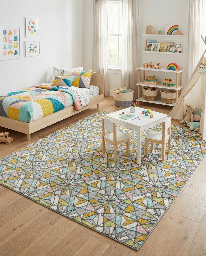 Wonder Tykes Collection Area Rug -  Chromatic Rectangle Multi  lifestyle 11