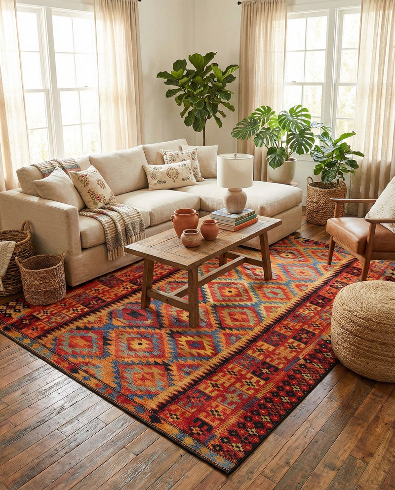 Safari Escape Rugs Collection Area Rug -  Kalahari Rectangle Multi  lifestyle 23