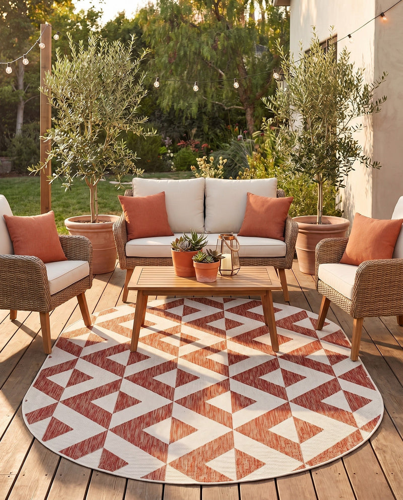 Urban Oasis Rugs Collection Area Rug -  Highrise (Rust Red) Oval Rust Red  lifestyle 57