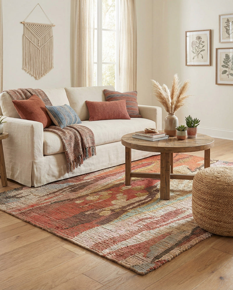 Savannah Threads Collection Area Rug -  Taklamakan Rectangle Multi  lifestyle 13