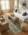 Seaside Haven Rugs Collection Area Rug - Sapphire (Green) Oval Green  lifestyle 36