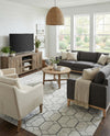 Garden Maze Retreat Collection Area Rug - Hedgegrove Rectangle White  lifestyle 23