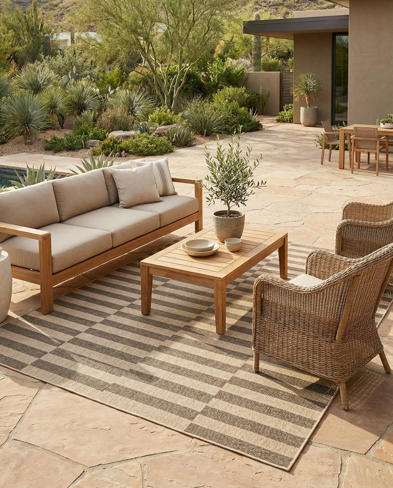 Sahara Sands Collection Area Rug -  Akhetaten Rectangle Natural and Brown  lifestyle 17
