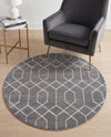 Hollywood Luxe Collection Area Rug - Sunset (Gray Silver) Round Gray Silver  lifestyle 63