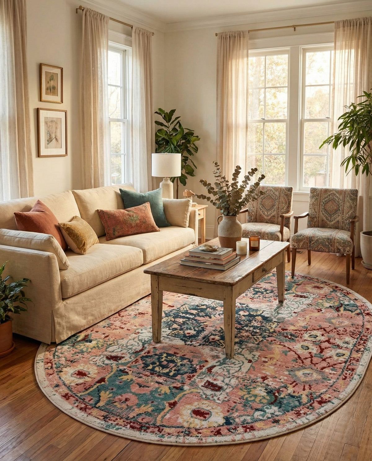 Savannah Elegance Collection Area Rug -  Azalea Oval Pink  lifestyle 173