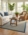 Terrace Fringe Collection Area Rug - Oceanside Rectangle Navy Blue  lifestyle 23