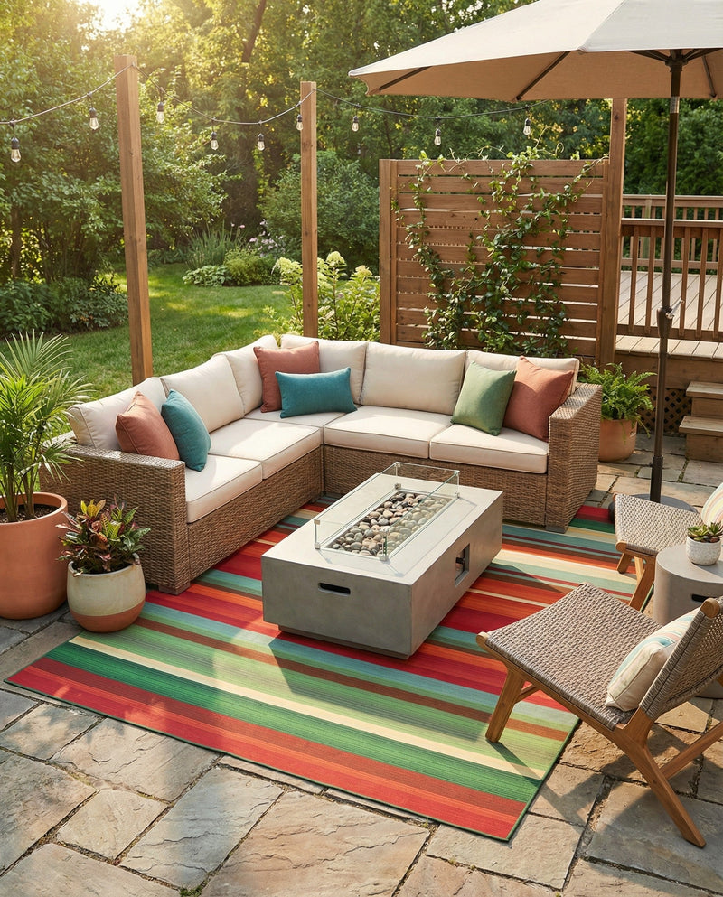 Urban Terrace Collection Area Rug -  Canopy Rectangle Multi  lifestyle 40