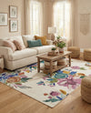 Meadow Breeze Collection Area Rug - Wildflower Rectangle Ivory  lifestyle 36