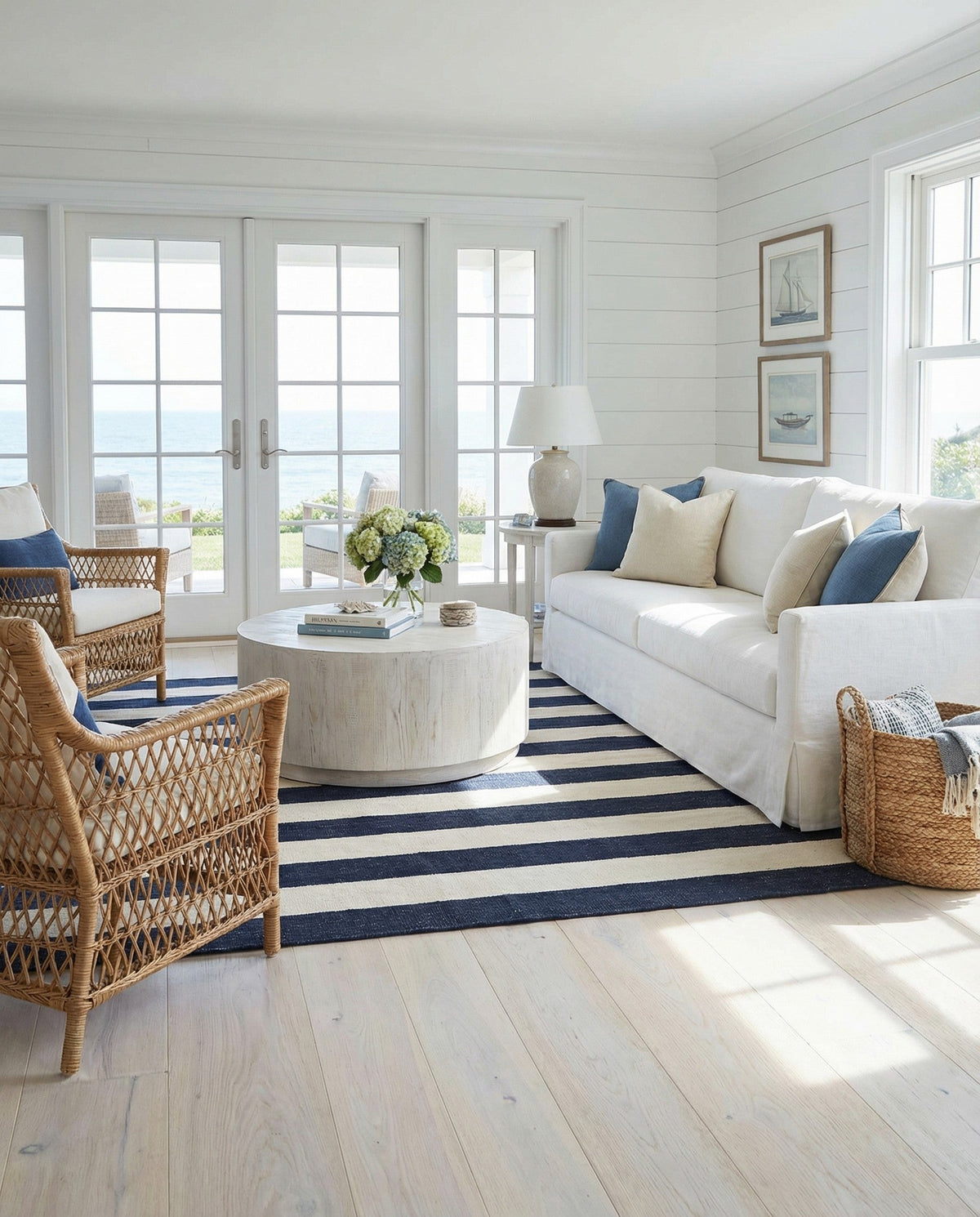Martha's Vineyard Blueprints Collection Area Rug - Edgartown Square Nautical Navy  lifestyle 183