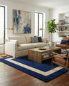 Savannah Borders Wool Collection Area Rug - Chatham Rectangle Cobalt Blue  lifestyle 26
