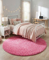 Plush Oasis Collection Area Rug - Serenity (Taffy Pink) Round Taffy Pink  lifestyle 38