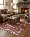 Garden Festivity Collection Area Rug - Evergreen Rectangle Red  lifestyle 42