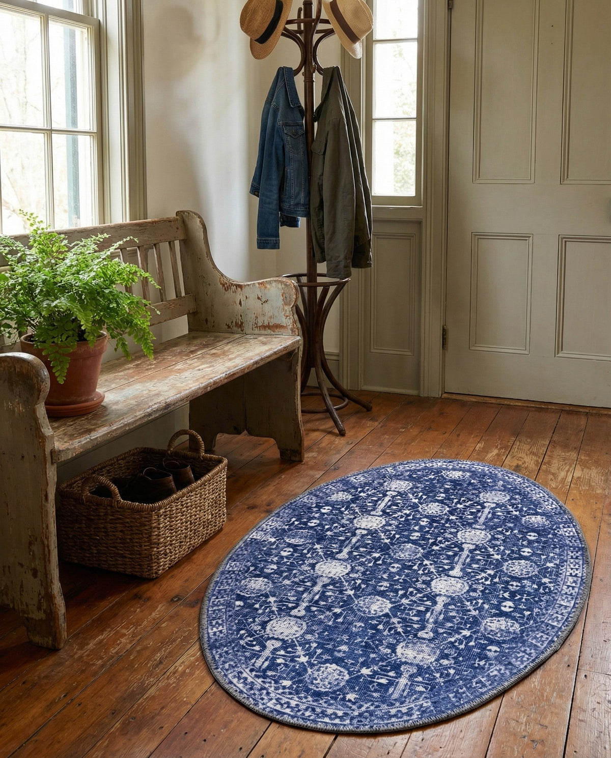 Heritage Elegance Collection Area Rug -  Chatsworth Oval Navy Blue  lifestyle 126