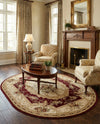 Versailles Elegance Collection Area Rug -  Louveciennes (Red) Oval Red  lifestyle 43