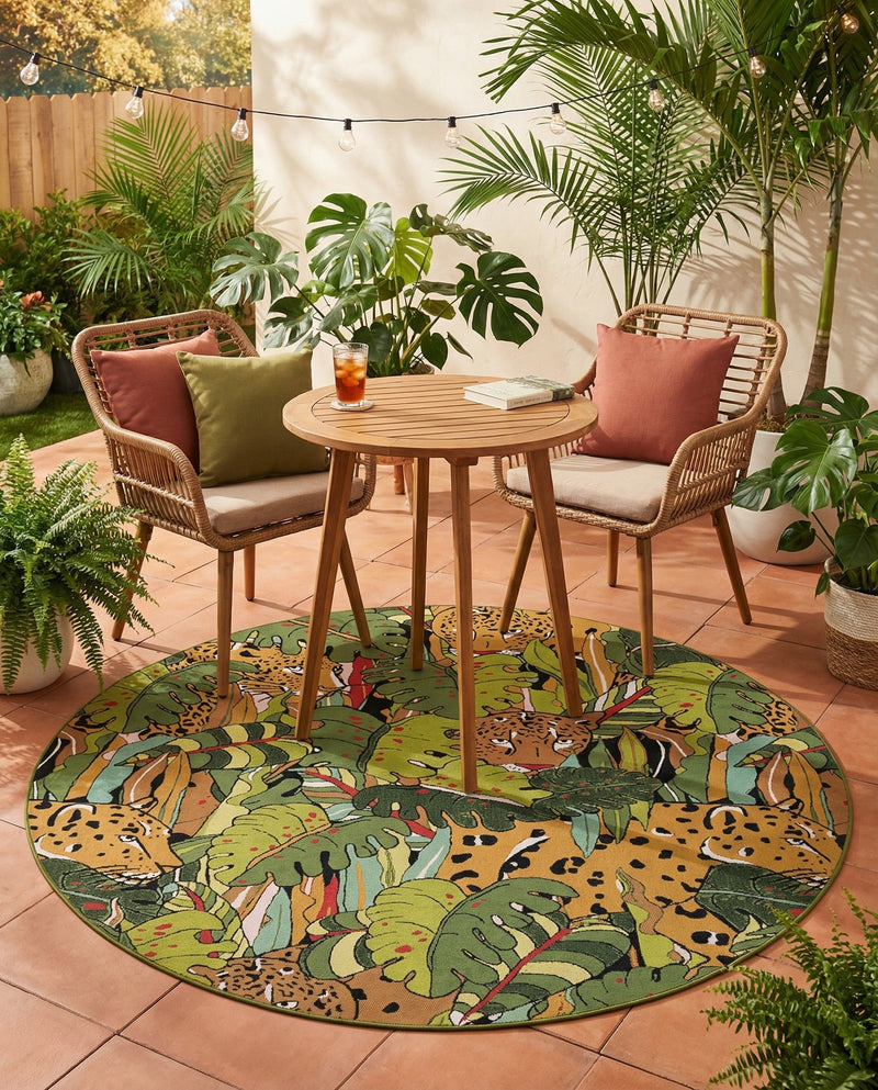 Seaside Blooms Collection Area Rug -  Sorrento Round Green  lifestyle 41