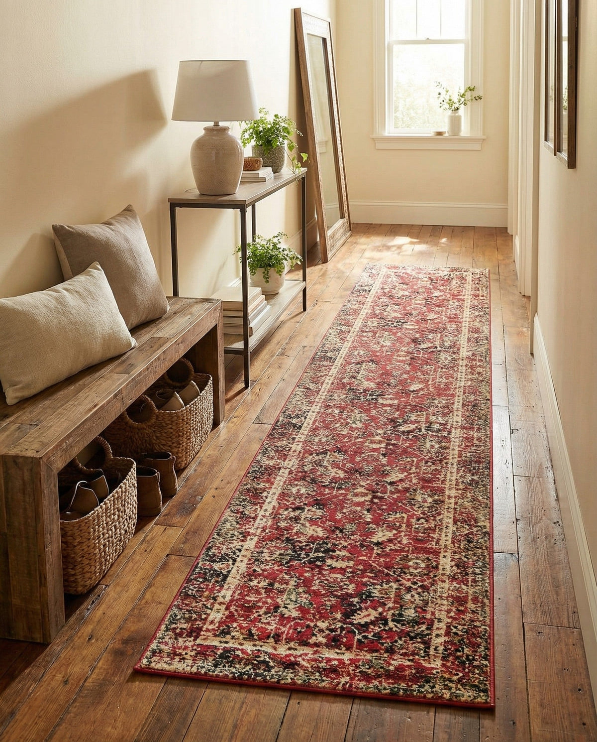 Neptune Elegance Collection Area Rug -  Galatea (Burgundy) Runner Burgundy  lifestyle 67