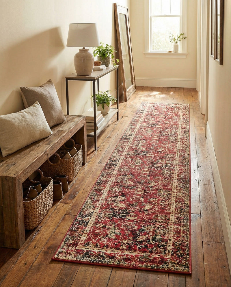Neptune Elegance Collection Area Rug -  Galatea (Burgundy) Runner Burgundy  lifestyle 67