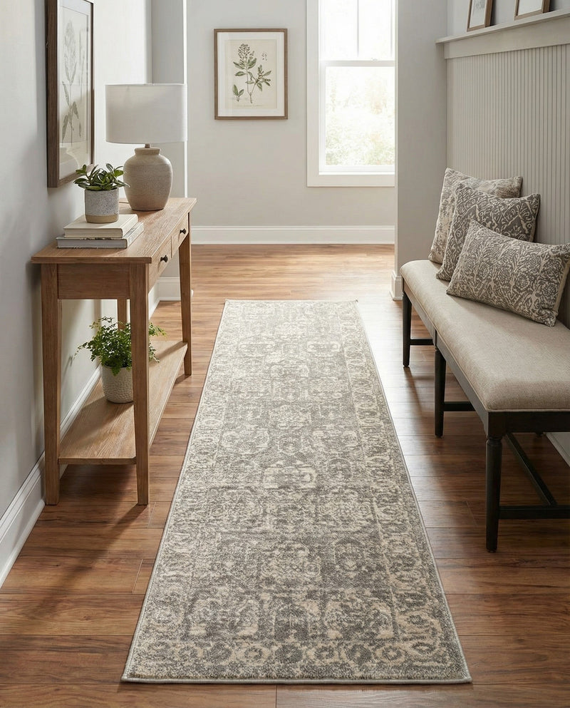 Seville Stripes Collection Area Rug -  Granada (Gray) Runner Gray  lifestyle 63