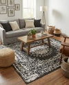 Patio Heritage Collection Area Rug -  Lafayette (Black and White) Square Black and White  lifestyle 73
