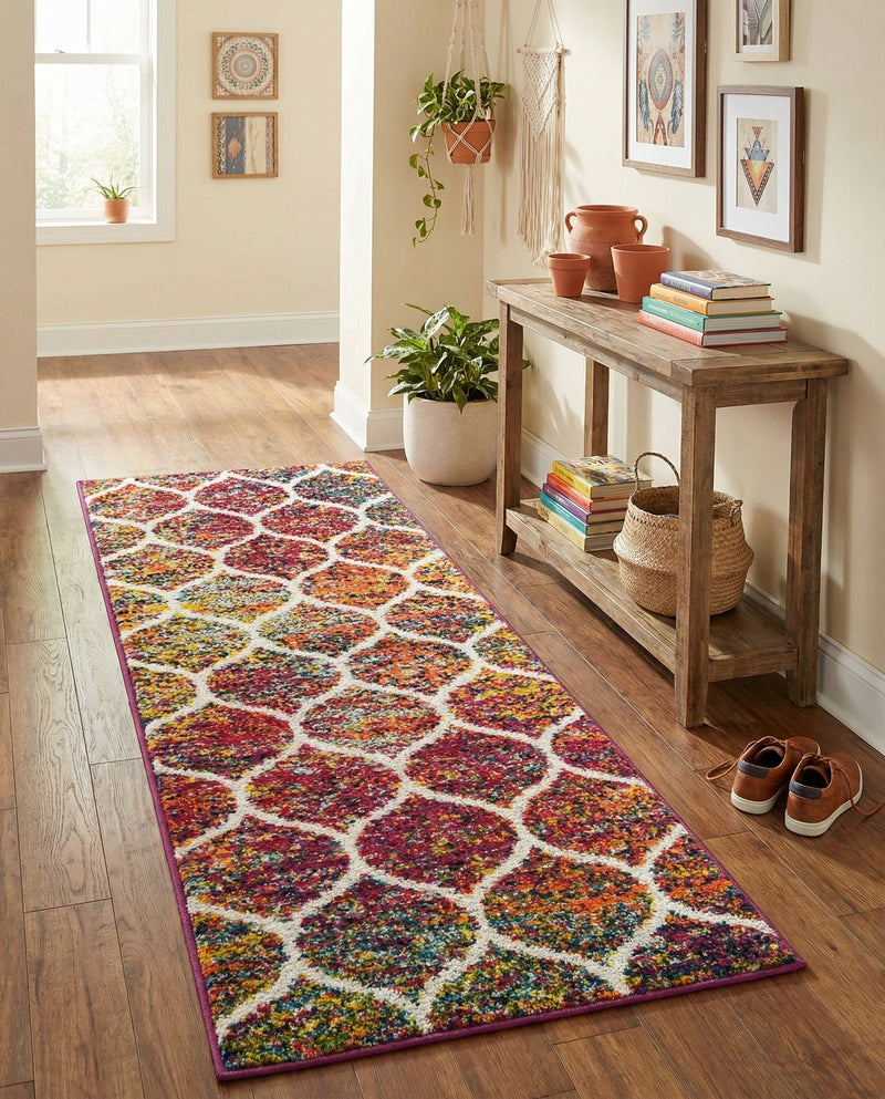Trellis Mosaic Collection Area Rug -  Pergolatown (Multi) Runner Multi  lifestyle 45