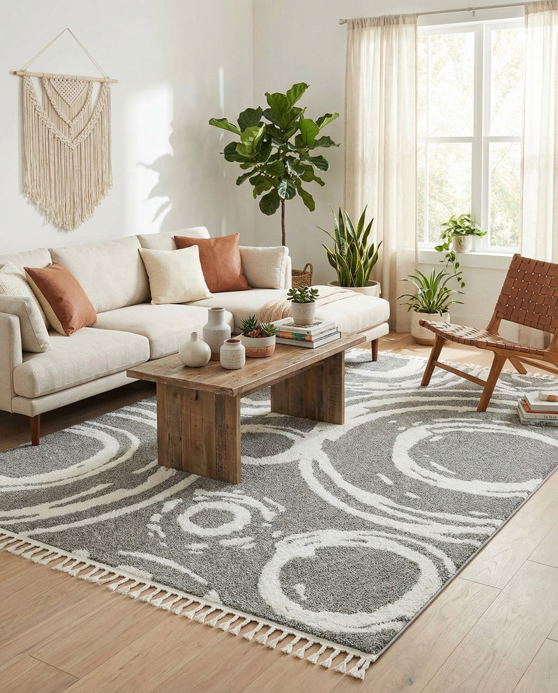Sahara Chic Collection Area Rug -  Nubia Rectangle Gray  lifestyle 34