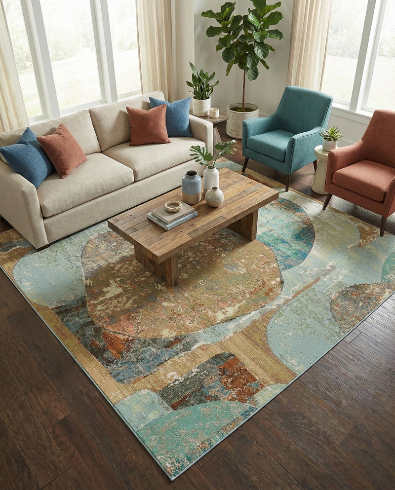 Urban Terrace Collection Area Rug -  Portico Square Multi  lifestyle 44