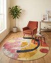 Urban Terrace Collection Area Rug -  Skyline Round Multi  lifestyle 68