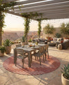 Urban Terrace Collection Area Rug -  Chelsea (Rust Red) Round Rust Red  lifestyle 20