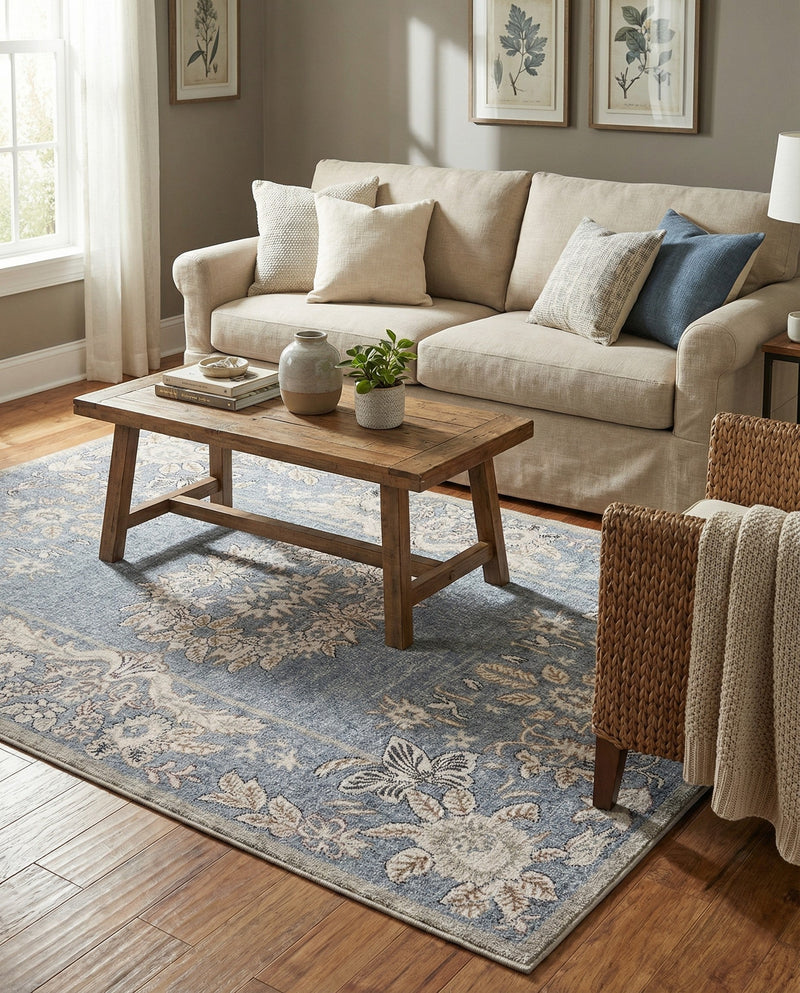 Heritage Harbor Collection Area Rug -  Seabreeze Rectangle Harbor Blue  lifestyle 47