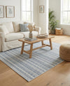 Seaside Stripes Collection Area Rug -  Boardwalk (Light Blue) Rectangle Light Blue  lifestyle 15