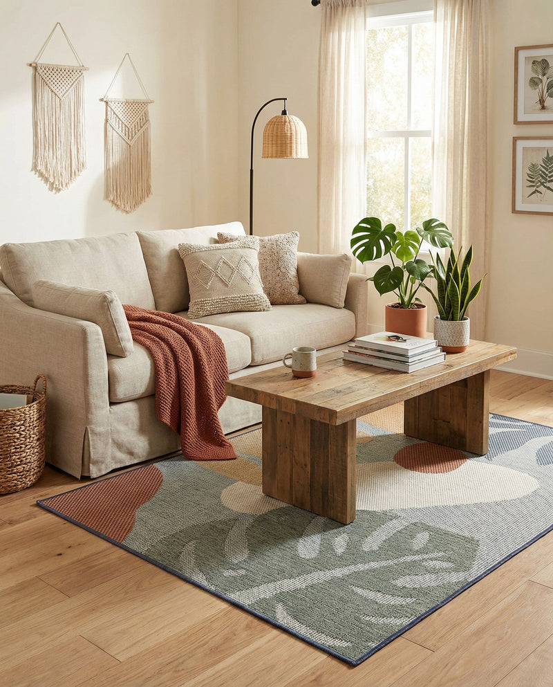 Coastal Terrace Collection Area Rug -  Boardwalk Rectangle Blue  lifestyle 7