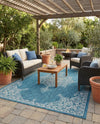 Patio Heritage Collection Area Rug -  Charleston (Teal) Rectangle Teal  lifestyle 9