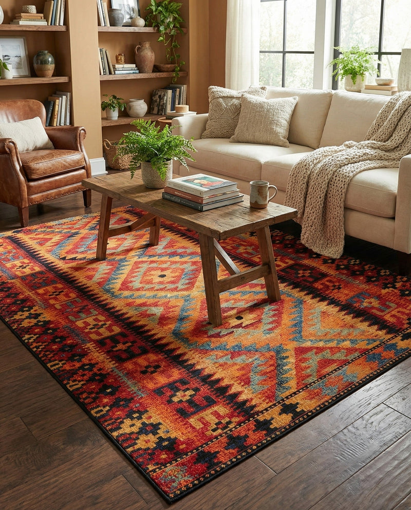 Safari Escape Rugs Collection Area Rug -  Kalahari Rectangle Multi  lifestyle 35