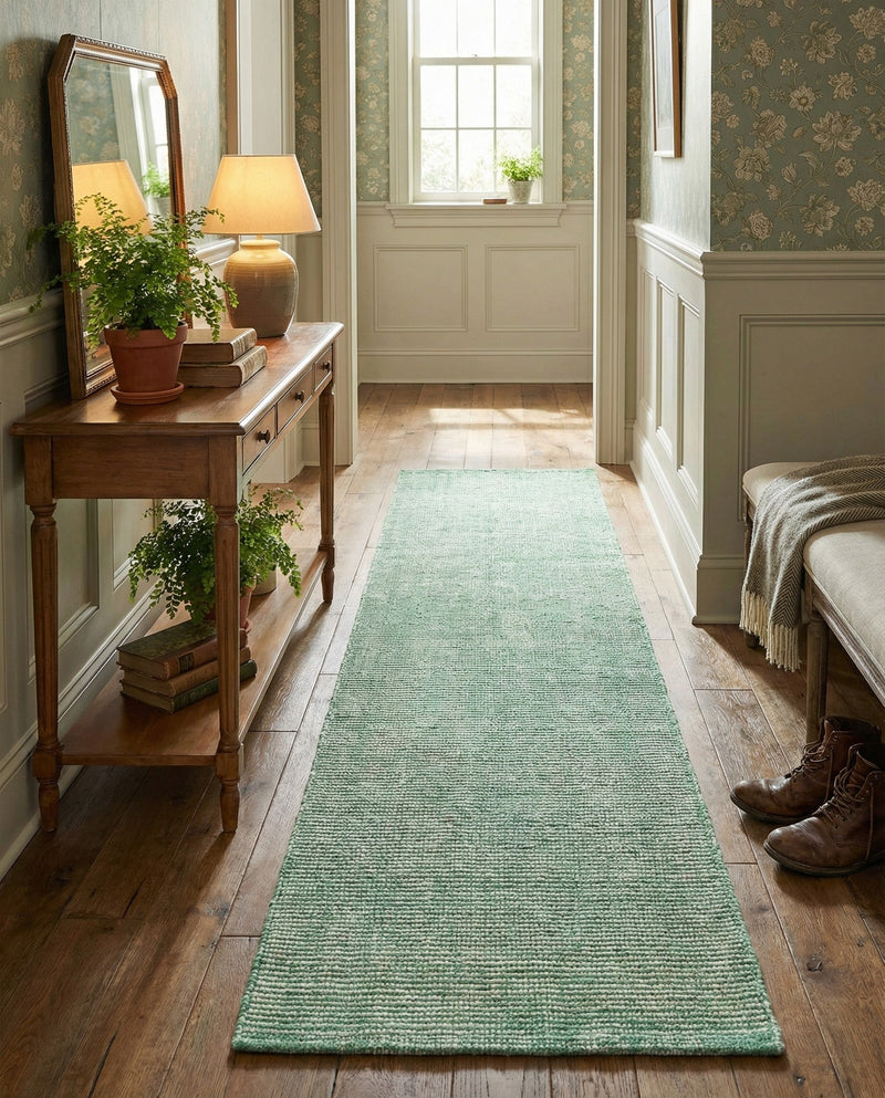 Berkshire Estate Collection Area Rug - Windsor (Green) Runner Green  lifestyle 59