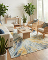 Seaside Blooms Collection Area Rug -  Blossom Rectangle Gray Ivory Yellow  lifestyle 32