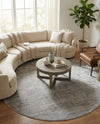 Bloomsbury Elegance Collection Area Rug -  Kensington (Gray) Round Gray  lifestyle 80