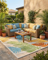 Bahama Breeze Outdoor Collection Area Rug -  CatCay Rectangle Beige  lifestyle 12