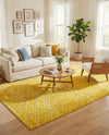 Marrakesh Lattice Collection Area Rug - Casablanca (Yellow) Rectangle Yellow  lifestyle 11