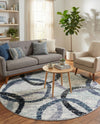 Santa Fe Trails Collection Area Rug -  Taos Round Ivory  lifestyle 50